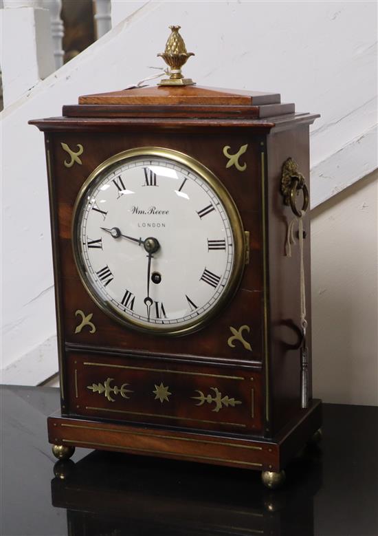 A Regency brass inlaid mahogany bracket clock, by W.M. Reeve of London height 40cm